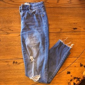 Medium wash ripped skinny jeans